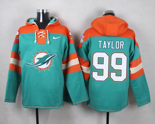 Nike Dolphins #99 Jason Taylor Aqua Green Player Pullover NFL Hoodie - Click Image to Close